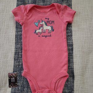 Carter's Pink Unicorn Tee, "My Mom is Magical" (up to 9 months)